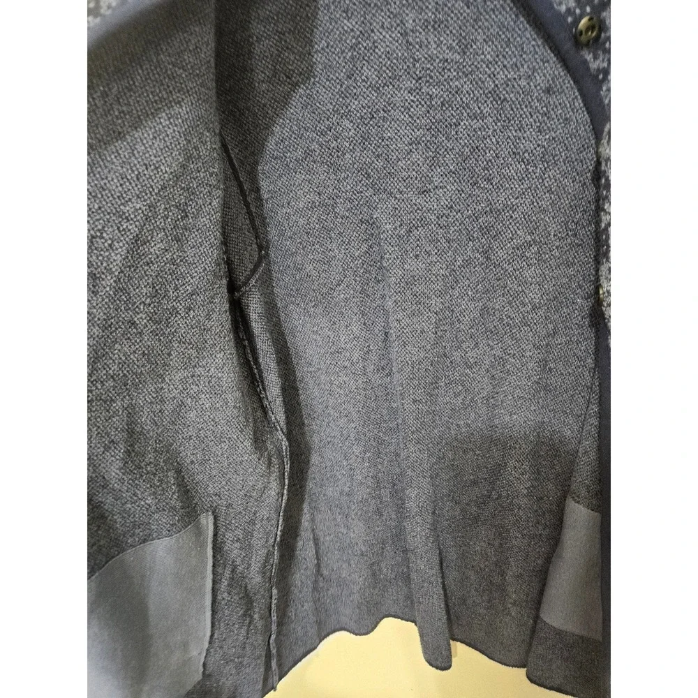 Pure Jill‎ J. Jill Blue Abstract Jacquard Snap Front Cardigan Sweater XS